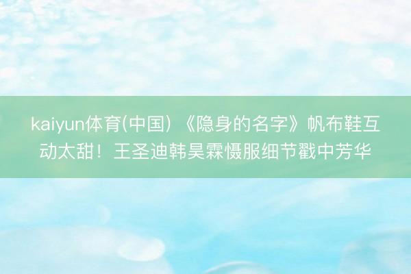 kaiyun体育(中国) 《隐身的名字》帆布鞋互动太甜！王圣迪韩昊霖慑服细节戳中芳华