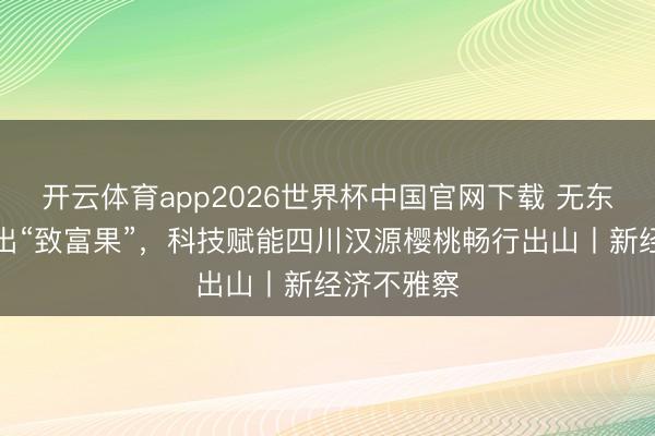 开云体育app2026世界杯中国官网下载 无东谈主机送出“致富果”,科技赋能四川汉源樱桃畅行出山丨新经济不雅察