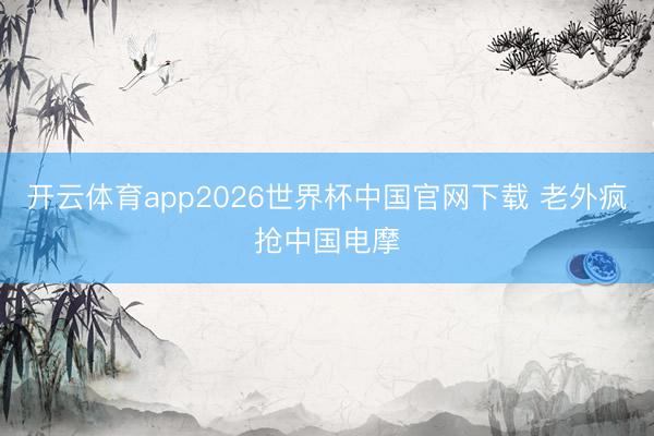 开云体育app2026世界杯中国官网下载 老外疯抢中国电摩