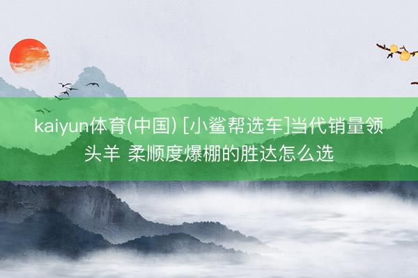 kaiyun体育(中国) [小鲨帮选车]当代销量领头羊 柔顺度爆棚的胜达怎么选